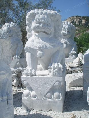 QuYang stone carving QuYang sculpture Animal carving chinese lion - SZ255