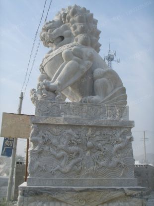 QuYang stone carving QuYang sculpture Animal carving chinese lion - SZ258
