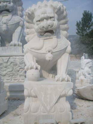 QuYang stone carving QuYang sculpture Animal carving chinese lion - SZ259