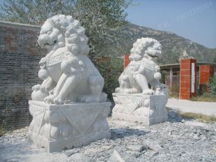 QuYang stone carving QuYang sculpture Animal carving chinese lion - SZ261