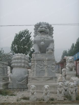 QuYang stone carving QuYang sculpture Animal carving chinese lion - SZ262
