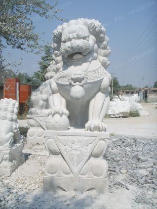 QuYang stone carving QuYang sculpture Animal carving chinese lion - SZ268