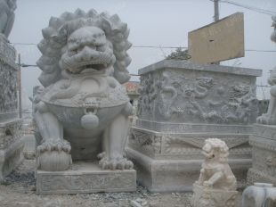 QuYang stone carving QuYang sculpture Animal carving chinese lion - SZ270