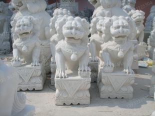 QuYang stone carving QuYang sculpture Animal carving chinese lion - SZ276