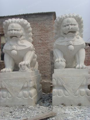 QuYang stone carving QuYang sculpture Animal carving chinese lion - SZ283