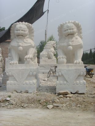 QuYang stone carving QuYang sculpture Animal carving chinese lion - SZ284