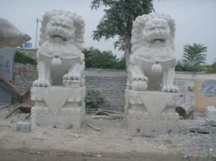 QuYang stone carving QuYang sculpture Animal carving chinese lion - SZ285
