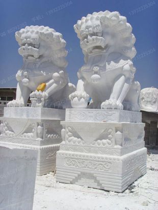 QuYang stone carving QuYang sculpture Animal carving chinese lion - SZ286
