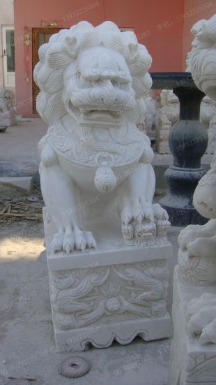 QuYang stone carving QuYang sculpture Animal carving chinese lion - SZ289