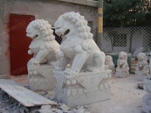 QuYang stone carving QuYang sculpture Animal carving chinese lion - SZ292