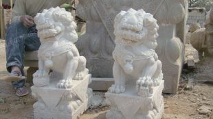 QuYang stone carving QuYang sculpture Animal carving chinese lion - SZ296