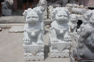 QuYang stone carving QuYang sculpture Animal carving chinese lion - SZ297
