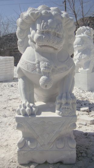 QuYang stone carving QuYang sculpture Animal carving chinese lion - SZ298