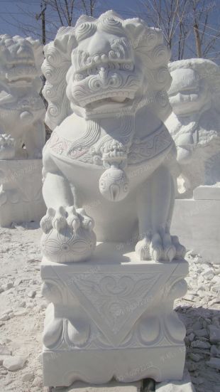 QuYang stone carving QuYang sculpture Animal carving chinese lion - SZ299