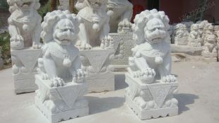 QuYang stone carving QuYang sculpture Animal carving chinese lion - SZ302