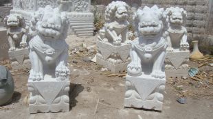 QuYang stone carving QuYang sculpture Animal carving chinese lion - SZ303
