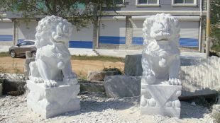 QuYang stone carving QuYang sculpture Animal carving chinese lion - SZ311