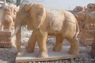 QuYang stone carving QuYang sculpture Animal carving Elephant - DX001
