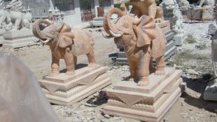 QuYang stone carving QuYang sculpture Animal carving Elephant - DX003