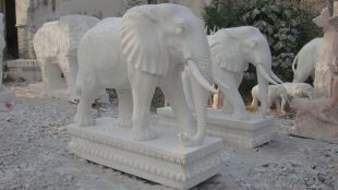 QuYang stone carving QuYang sculpture Animal carving Elephant - DX012