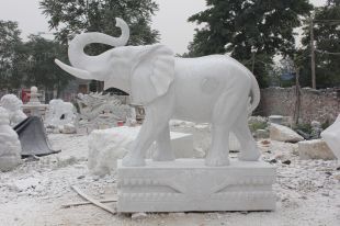 QuYang stone carving QuYang sculpture Animal carving Elephant - DX133