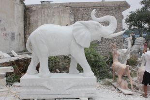 QuYang stone carving QuYang sculpture Animal carving Elephant - DX134