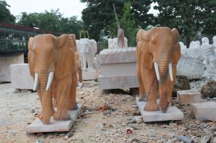 QuYang stone carving QuYang sculpture Animal carving Elephant - DX139
