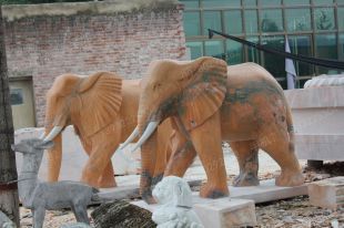 QuYang stone carving QuYang sculpture Animal carving Elephant - DX140