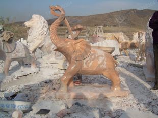 QuYang stone carving QuYang sculpture Animal carving Elephant - DX151