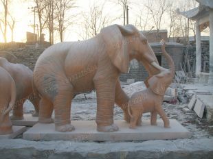 QuYang stone carving QuYang sculpture Animal carving Elephant - DX154