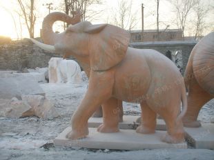QuYang stone carving QuYang sculpture Animal carving Elephant - DX155