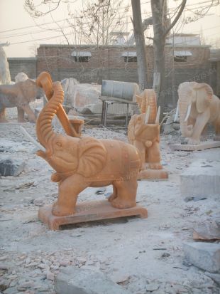 QuYang stone carving QuYang sculpture Animal carving Elephant - DX158
