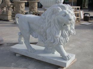 QuYang stone carving QuYang sculpture Animal carving stone lion sculpture European stone lion -OS002