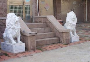 QuYang stone carving QuYang sculpture Animal carving stone lion sculpture European stone lion -OS003