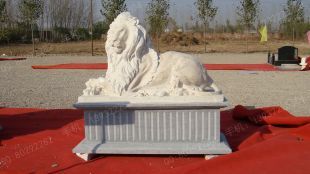 QuYang stone carving QuYang sculpture Animal carving stone lion sculpture European stone lion -OS006