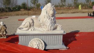 QuYang stone carving QuYang sculpture Animal carving stone lion sculpture European stone lion -OS007