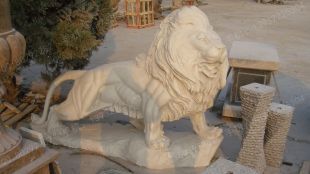 QuYang stone carving QuYang sculpture Animal carving stone lion sculpture European stone lion -OS011