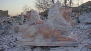 QuYang stone carving QuYang sculpture Animal carving stone lion sculpture European stone lion -OS013