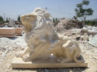 QuYang stone carving QuYang sculpture Animal carving stone lion sculpture European stone lion -OS020