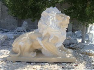 QuYang stone carving QuYang sculpture Animal carving stone lion sculpture European stone lion -OS021