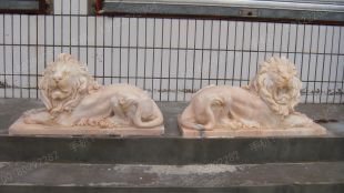 QuYang stone carving QuYang sculpture Animal carving stone lion sculpture European stone lion -OS029