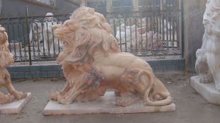 QuYang stone carving QuYang sculpture Animal carving stone lion sculpture European stone lion -OS044