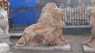 QuYang stone carving QuYang sculpture Animal carving stone lion sculpture European stone lion -OS045