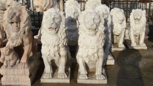 QuYang stone carving QuYang sculpture Animal carving stone lion sculpture European stone lion -OS048