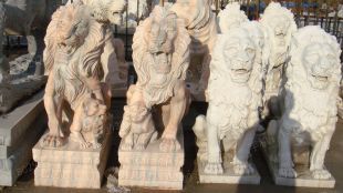 QuYang stone carving QuYang sculpture Animal carving stone lion sculpture European stone lion -OS049
