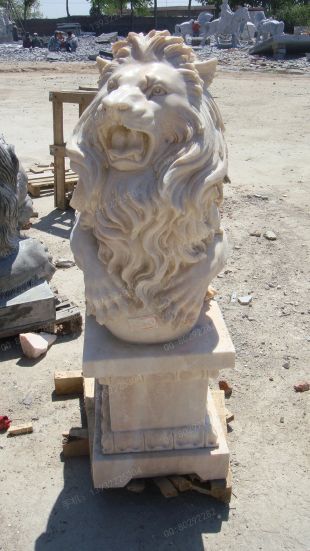 QuYang stone carving QuYang sculpture Animal carving stone lion sculpture European stone lion -OS051