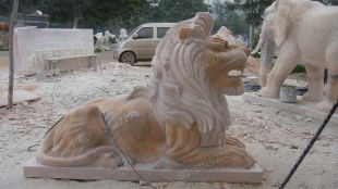 QuYang stone carving QuYang sculpture Animal carving stone lion sculpture European stone lion -OS062