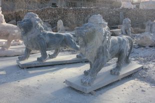 QuYang stone carving QuYang sculpture Animal carving stone lion sculpture European stone lion -OS066