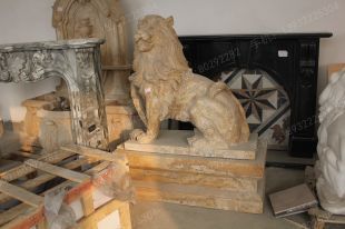 QuYang stone carving QuYang sculpture Animal carving stone lion sculpture European stone lion -OS069