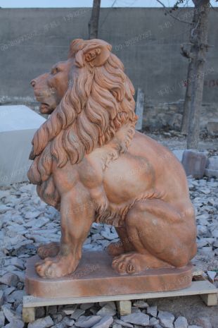 QuYang stone carving QuYang sculpture Animal carving stone lion sculpture European stone lion -OS076